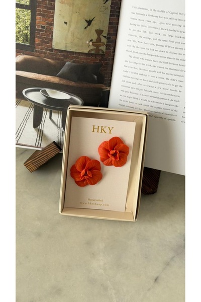 OEMS Soft Rose Earring with a Delicate Feminine Design - Orange
