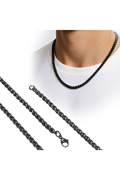 SeyCey.co Black Color Steel Necklace 4mm - Black