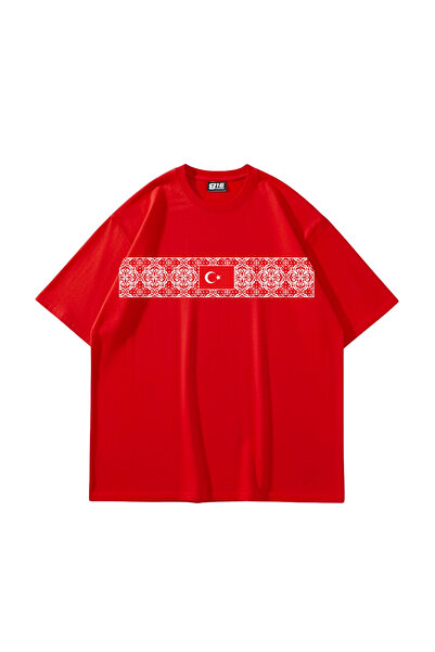 Sekizbiraltı Turkey Vv2 Printed Oversize Unisex Red Tshirt