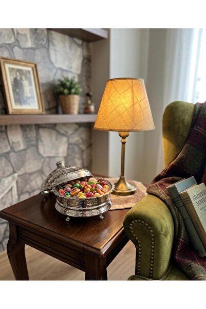 Bakır Center Klasik Bakır Şekerlik 13*13 CM Saf Bakır Şekerlik Büyük Boy Çeki...