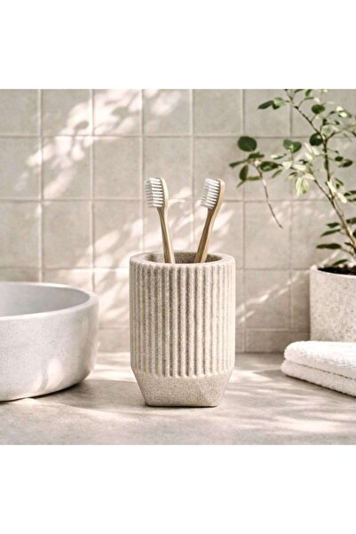 PAN HOME Verona Polyresin Tumbler 8x8x10.7cm - Beige
