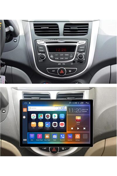 Carplayer شاشة أندرويد لهيونداي أكسنت مقاس 13 بوصة موديل 2012-2018 مع دعم أبل...