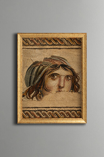 epiqart Gypsy Girl Mosaic Portrait - Vintage Patterned Frame - Slim Model