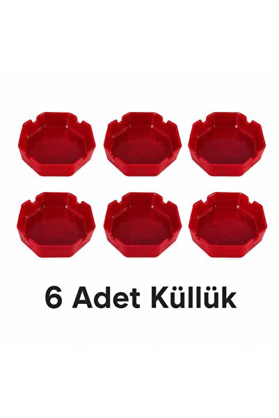 HARPUTLUPLASTİK KLASİK KÜLLÜK/YANMAZ KÜL TABLASI 6 Adet