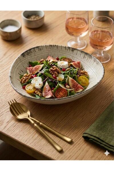Keramika Trior Stonecraft Salata Bowl Tabağı 2 Adet 22 Cm Horeca Profesyonel
