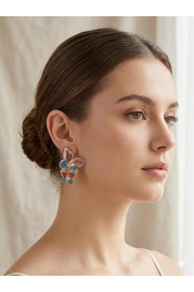 Trinidad Special Design Metal Earrings with Butterfly Figure – Elegant and Ae...