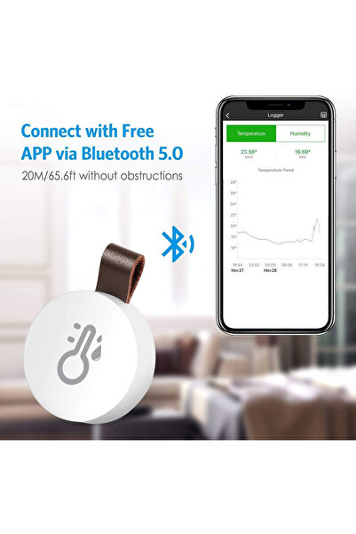 Brifit Ασύρματο Θερμόμετρο Υγρόμετρο Bluetooth με Εφαρμογή & Αποθήκευση Δεδομ...