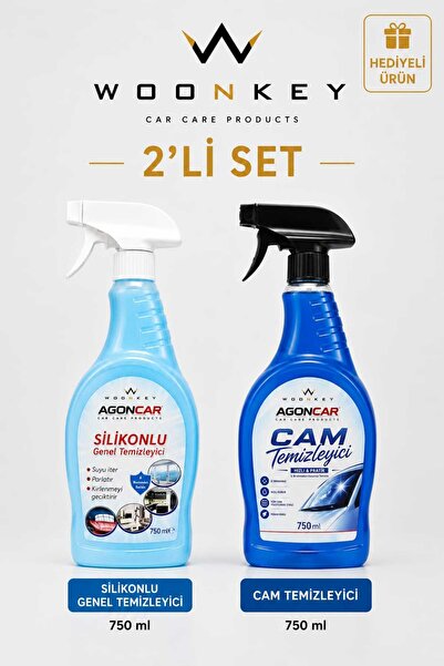 woonkey Silikonlu Genel Temizleyici ve Cam Temizleyici 750 ml 2'li Set Araç İ...