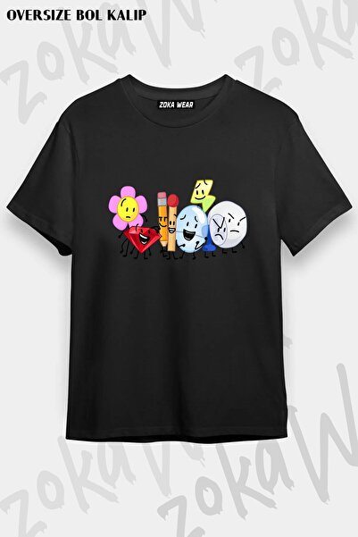 ZOKAWEAR Unisex Φαρδιά Εφαρμογή Μπλουζάκι με Στάμπα BFDI v9