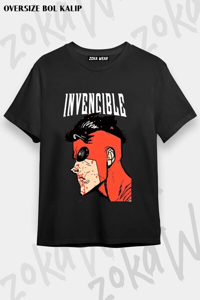 ZOKAWEAR Μπλουζάκι Unisex Loose Fit Invincible v15 με στάμπα