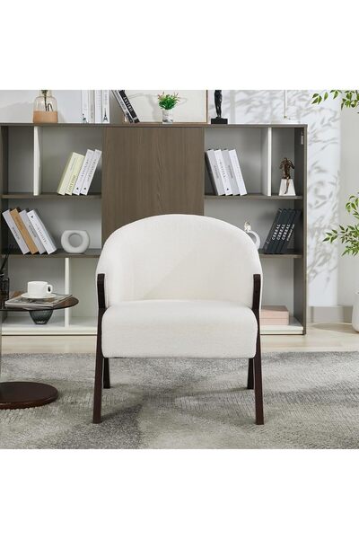 Garvee Designer Armchair with Wooden Legs, Fitted Recliner, Modern Lounge Cha...