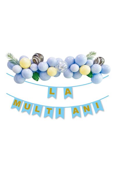 MP Mirific Party Set de 35 de decorațiuni, Tematică aniversară, Albastru, 1,5 m