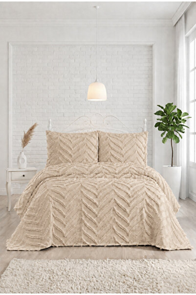 Bonny Home Beige Double Bohemian Pique Set Seasonal 240X250 Bedspread Set Lissia