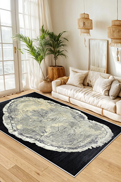 Hülya Home Salon Halısı Mutfak halısı Yolluk Geometrik İskandinav Eskitmeli D...