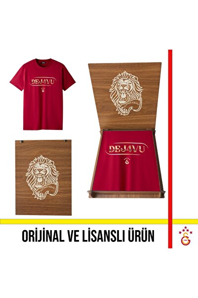 Galatasaray تيشيرت أحمر مرخص من 26 شامبيونشيب ديجاڤو مع صندوق خشبي على شكل أسد