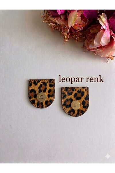 zg hobi aksesuar Oval Sew-On Magnet Made of Faux Leather for Knitted Bags