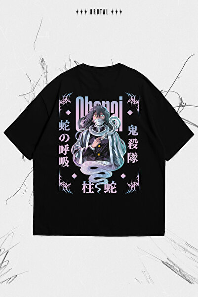 Brutal Dept. Demon Slayer Kimetsu No Yaiba Obanai Iguro Designed Oversize T-S...