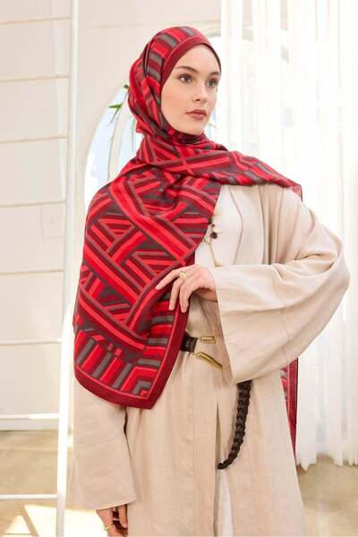 Silk Home Urban Hours Lines Bordo Crveni Mayda Šal