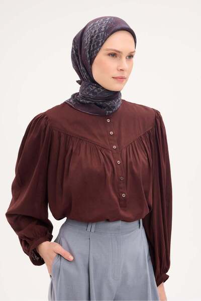 Silk Home وشاح تينسل مونار بنمط عثماني أحمر داكن 90×90