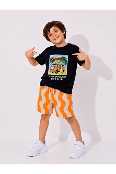 Patriko SET DE VARĂ CU TRICOU ȘI PANTALONI SCURȚI CU IMPRIMEU AUTO RETRO PENT...