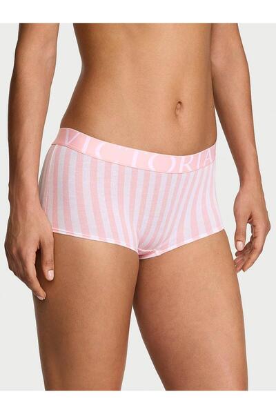 Victoria's Secret Logo Detaylı Pamuklu Boyshort Külot