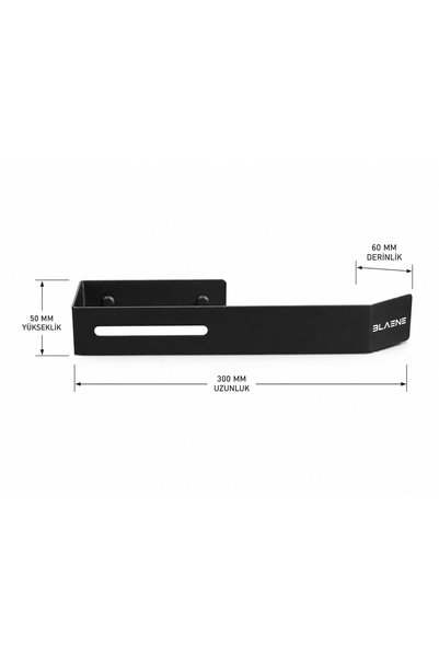 Blaene Stainless Steel No Drilling Mounting Adhesive and Screw Modern Towel Holder Bathroom Hanger Toilet Towel Rack Matte Black- Bth-015