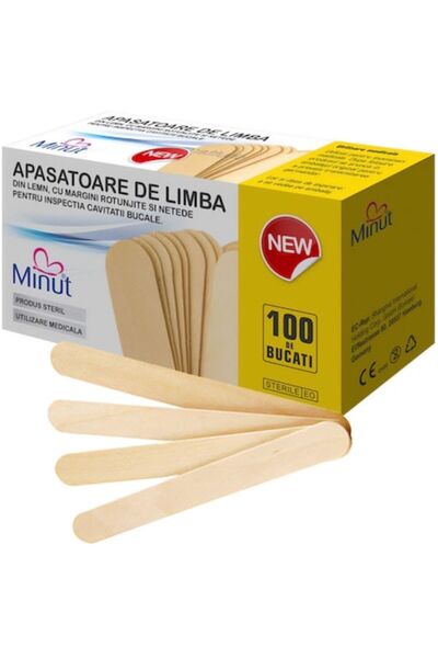 Minut Set 1000 bucati Spatule lemn sterile Abeslang - apasatoare limba 150x18...