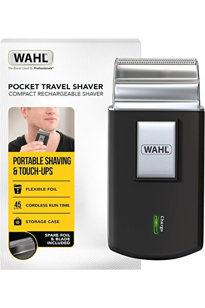 Wahl طقم حلاقة للسفر، قابل لإعادة الشحن، مع فرشاة أسنان، مبرد أظافر، مقص، ملق...