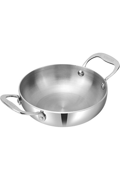 Vinod Platinum Triply Deep Frying Pan - 14 cm (600 ml), made of stainless ste...