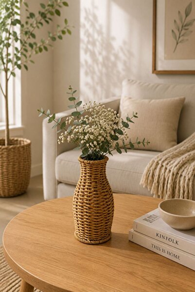 NEWNOW Vas decorativ din ratan natural Viento Touch, 23 cm
