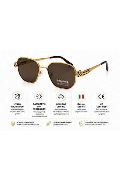 OEM Zallmorra Leopard Gold – Ochelari de Soare Polarizați UV400