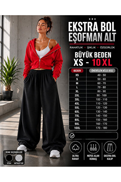BSBSPOR Yazlık Ultra Bol Lastikli Geniş Paça Baggy Oversize Ekstra Süper Büyü...
