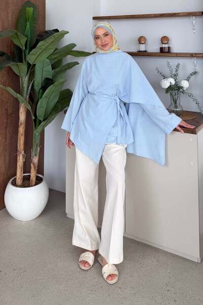 MODA S&S BZLİNE Linen Cape Shirt