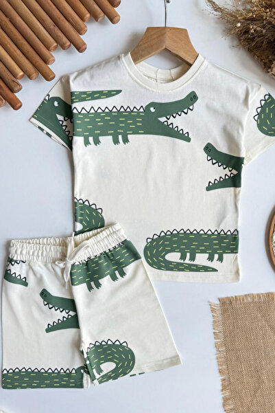 NOBLEKIDS Boys Dinosaur Print Summer T-Shirt and Shorts Set
