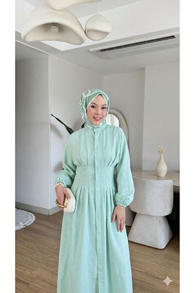 NİLNUR MODA New Season Defne Women's Dress with Pleated Detail, Stylish Summe...