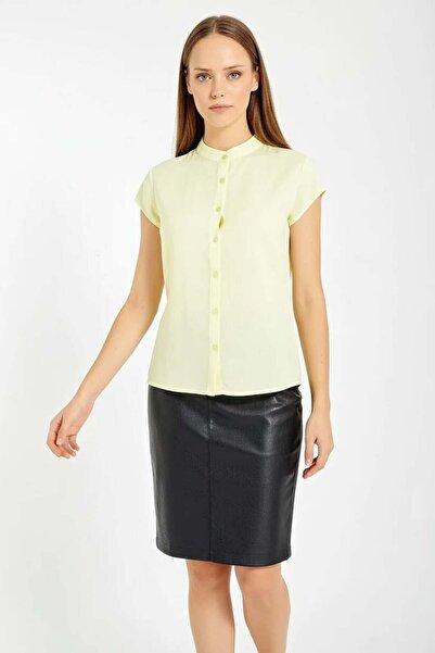 ALFA AKSESUAR 03 Women's Half Sleeve Viscose Yellow Shirt