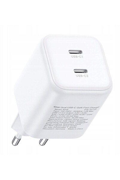 Ugreen Încărcător de perete X526 45W Dual USB-C (Alb)