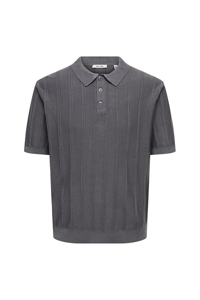 Only & Sons Gri Erkek Kazak 22036558 ONSTHIJS RLX SS POLO KNIT
