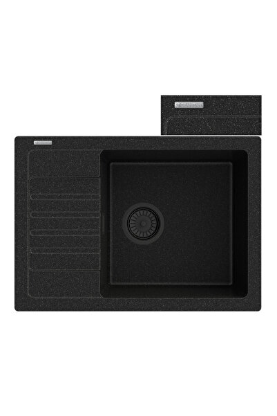 Granitan Chiuveta ARGOS, Cuva si Picurator, Sifon Negru, GraniProtect, 620x44...