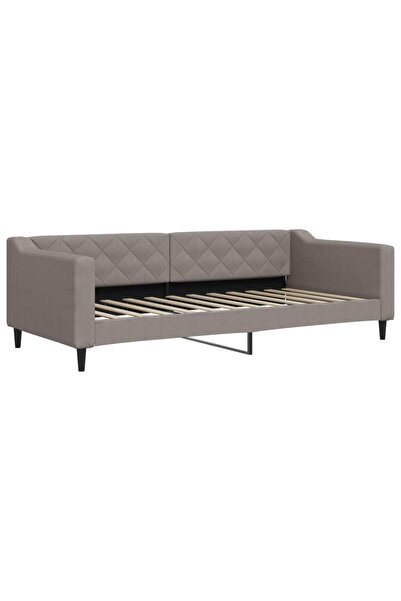 vidaxl Pat de zi, gri taupe, 90x200 cm, material textil