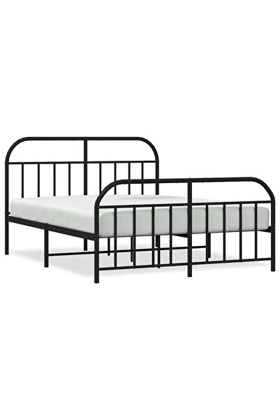 vidaxl Cadru pat fără saltea, tăblie de picioare negru 180x200cm metal