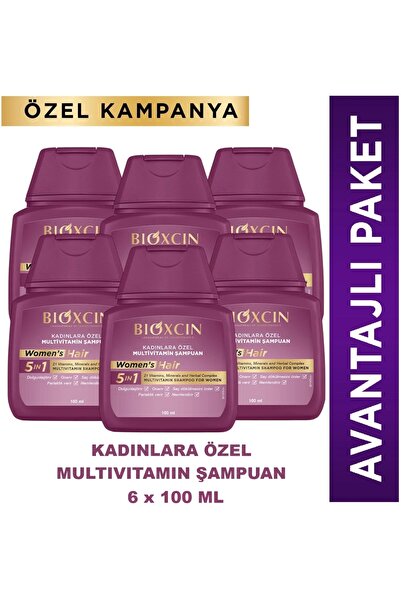 Bioxcin Womens Hair Multivitamin Şampuan 6 Adet 100 ml Seyahat Boy (Travel Size)
