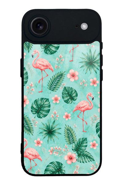 Spoyi iPhone 17 Air Tropical Flamingo Design Glossy Phone Case