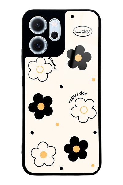 Spoyi Oppo Reno 14F White Lucky Happy Day Design Glossy Phone Case