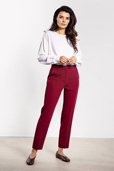 Awama Pantaloni dama, awama, model tigareta, visiniu, poliester/elastan, XL