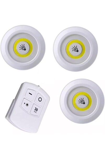 GENERIK Set of 3 LED Lights with Remote Control, Adjustable Brightness, Autom...