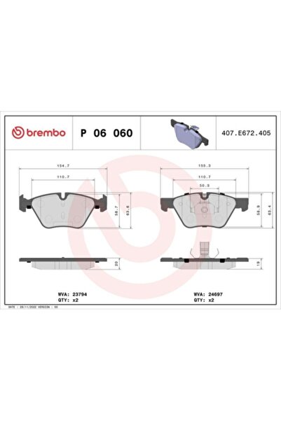 Brembo Placute frana BMW 5 (F10) 01.09-10.16, 5 Touring (F11) 11.09-02.17, Fata,