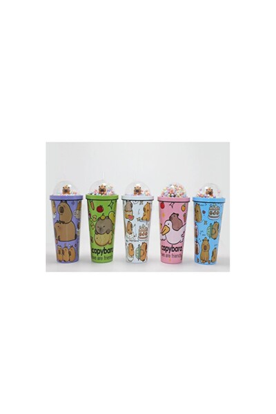 Generic Brand General Brands Cute Capybara Thermos & Water Bottle with Straw ...
