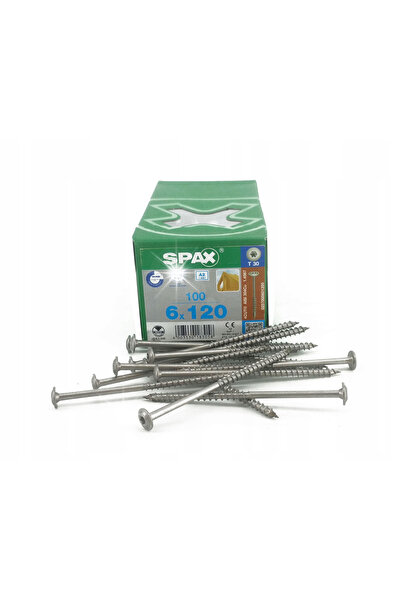 ABC SPAX Șurub plat A2 100 buc. 6*120MM TX WIROX SPAX