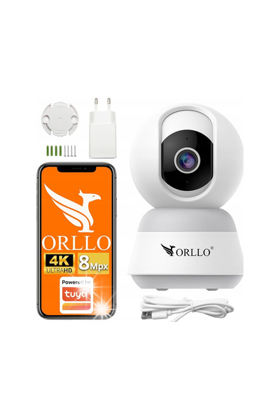 Orllo Cameră video TW1 WiFi IP 8MP 4K de interior rotativă cu microfon și dif...